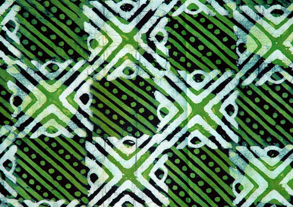 Afrikanischer Stoff - Afrika Batik in Grün - Baumwolle